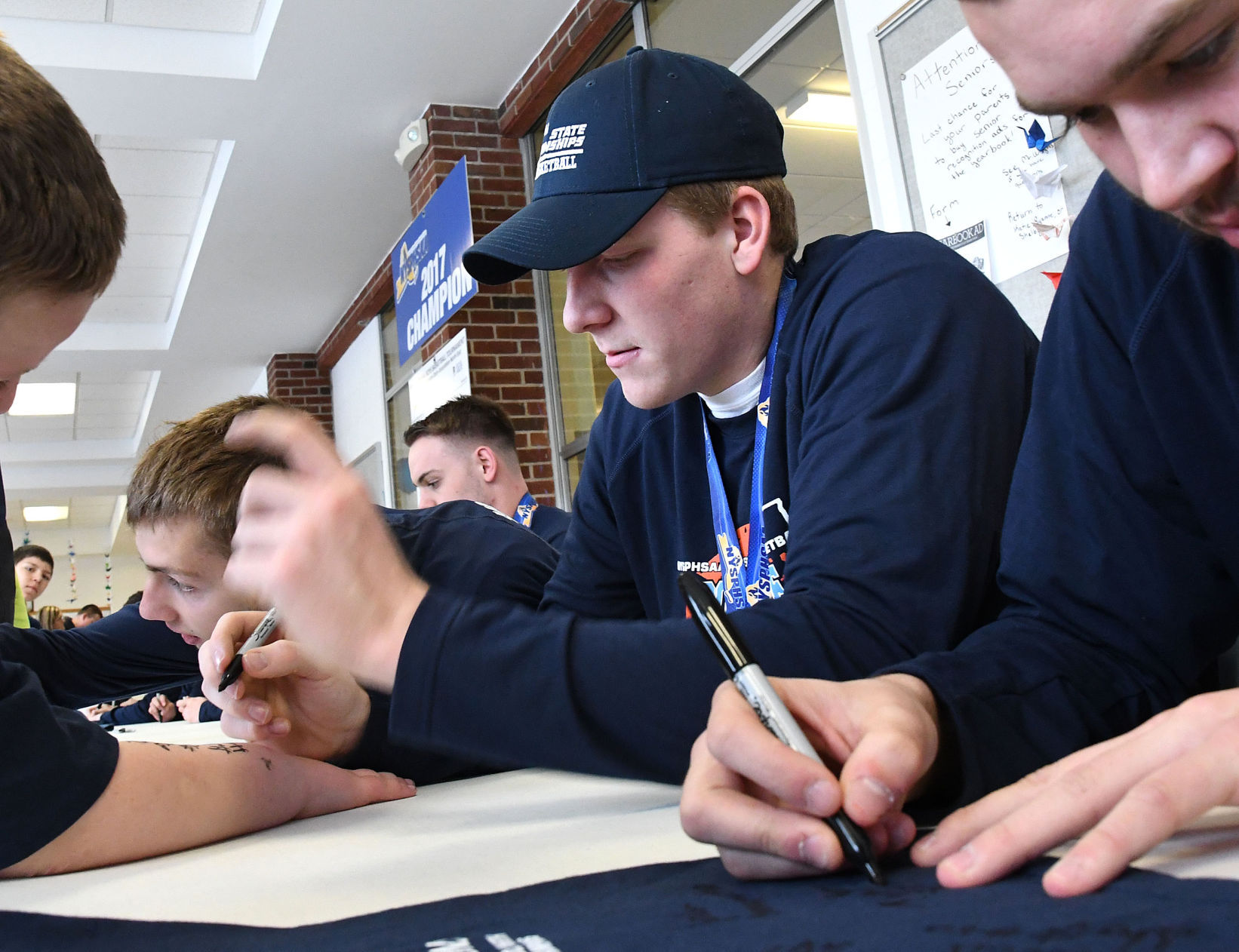 Moravia basketball celebration